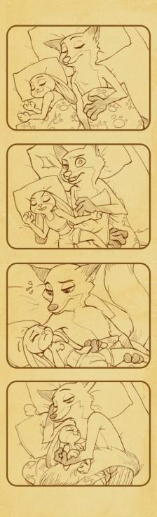 疯狂动物城,zootopia,手绘,朱迪尼克,cp,头像,国外画师,同人,美哭