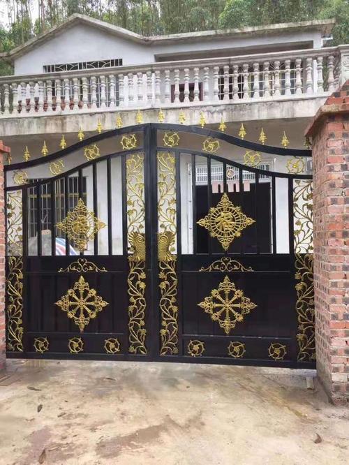 铁艺大门中心花 米字花配件 中式铁艺双开门装饰铁花