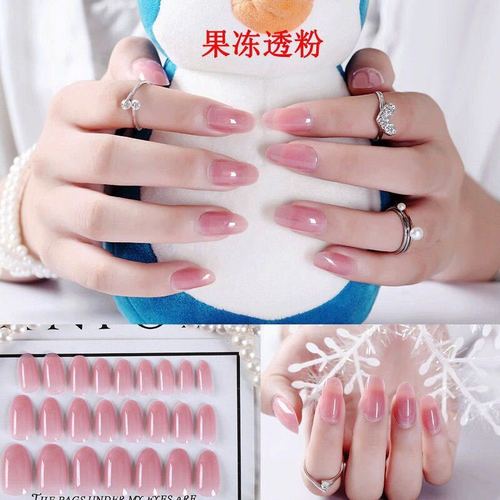 美甲工具甲片网红美甲指甲古莎灰色透明法式配胶水果冻胶挫洁片木棒