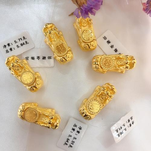 足金999纯黄金时来运转貔貅转运珠路路通配件diy手编送朋友工厂