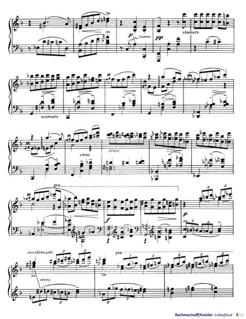 爱的喜悦 liebesfreud - 拉赫玛尼诺夫改编钢琴独奏版   曲谱爱的喜悦