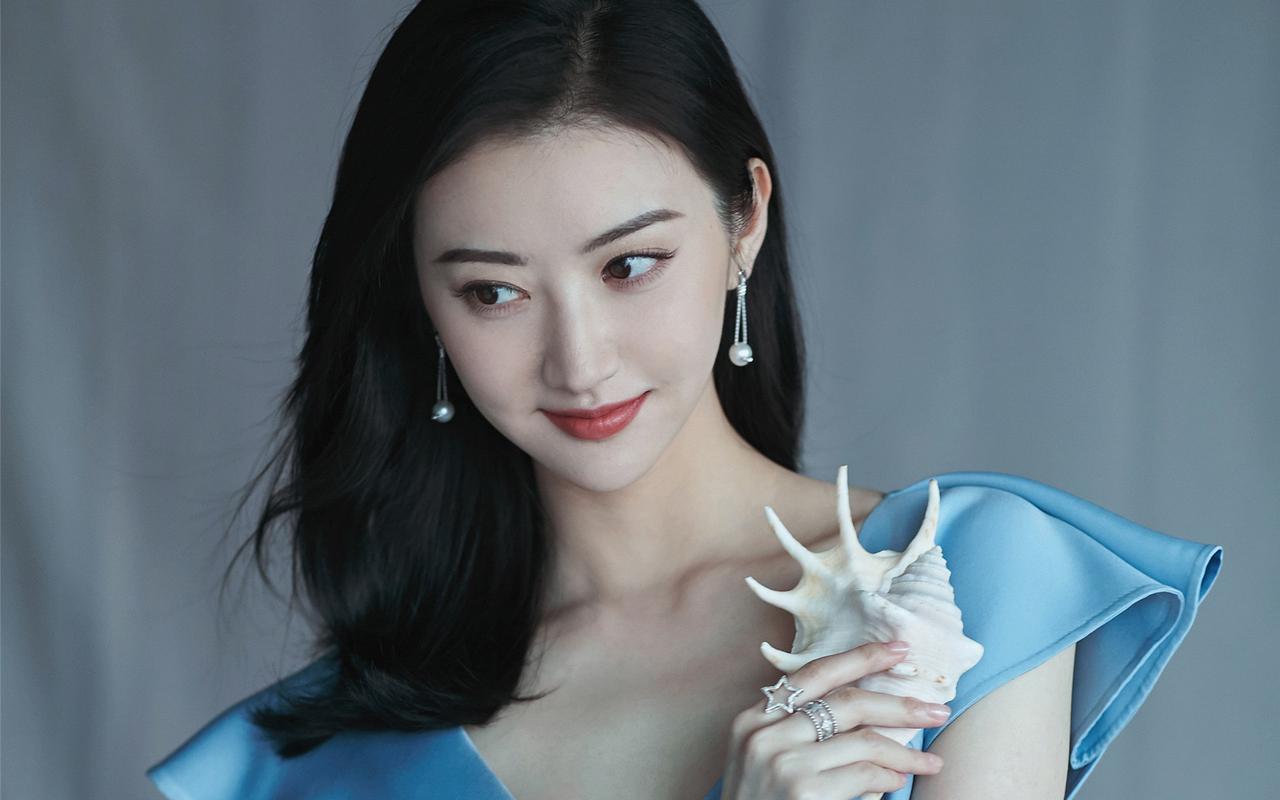 景甜淡蓝色长裙性感图片桌面壁纸高清大图预览1920x1200_大陆明星下载