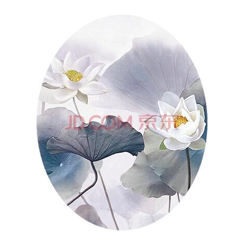 卫生间马桶u型底座地贴纸自粘防水装饰墙贴纸厕所 知性荷花-马桶贴