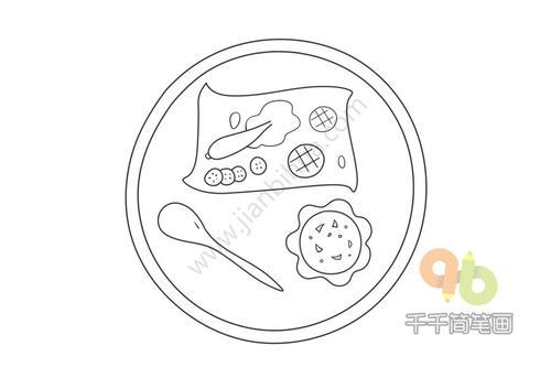午餐的约定简笔画
