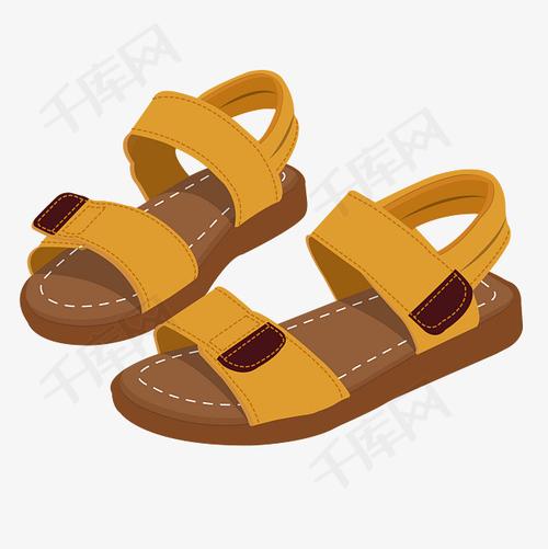 夏季暑假手绘矢量凉鞋