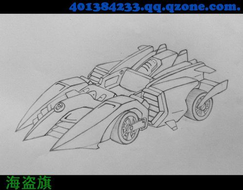 qq飞车素描图片