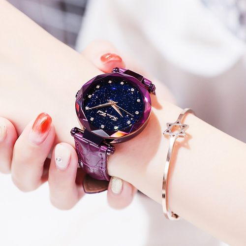 威思登手表女简约气质学生新款时尚潮流防水抖音网红同款红磁铁网带女
