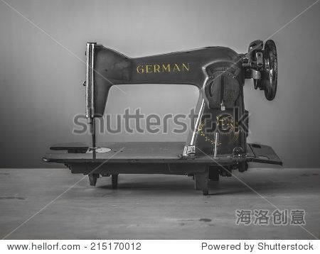 vintage sewing machine with selective colour