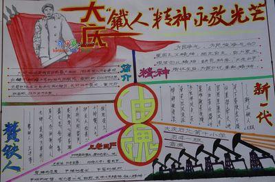 大庆精神铁人精神手抄报简单的