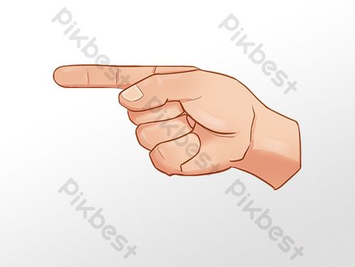 手绘指向手势手指动作插画