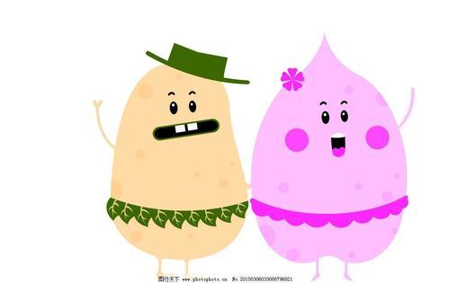 卡通红薯简笔画彩色