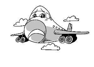 小孩坐在飞机上的简笔画