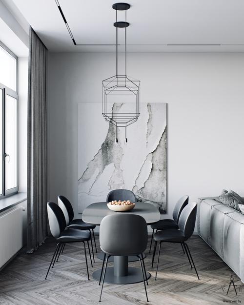 黑白灰色调的明斯克现代公寓设计