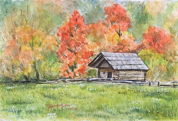 晚秋枫叶的水彩画学习【风景篇】