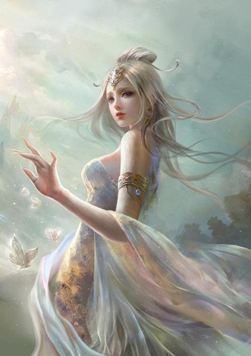 动漫古风女高清 白发