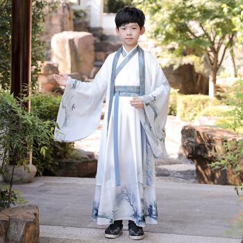 雅旗依男童汉服春秋中国风古装儿童男秋季帅气薄款国学服小男孩唐装