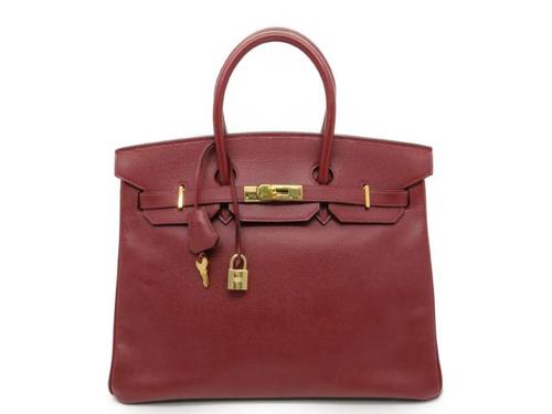 graine couchevel birkin 35金扣手挽袋rouge ash