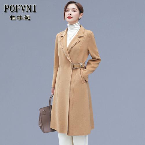 双面羊绒大衣女中长款2021年新款高端时尚爆款今年流行毛呢外套潮