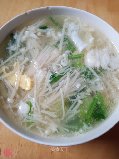 早餐金针菇鸡蛋汤