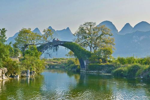 宁静唯美小桥流水绿色护眼壁纸