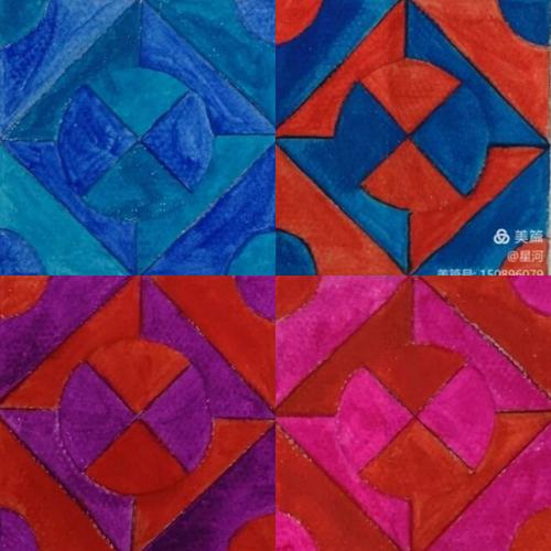 学近似和互补色做的作业 更加了解颜色在生活中的运用 认识并熟悉了24