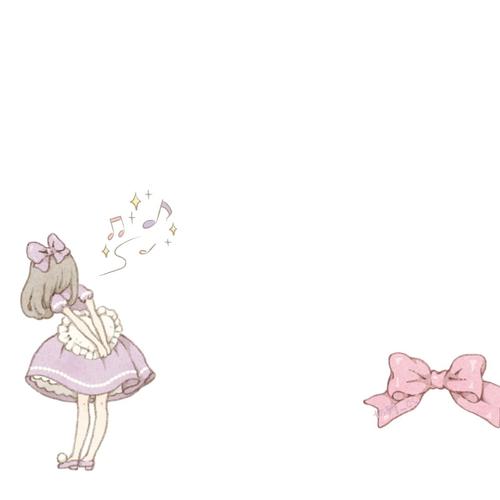 原创|蝴蝶结女孩背景图来喽～_蝴蝶结_朋友圈可爱背景