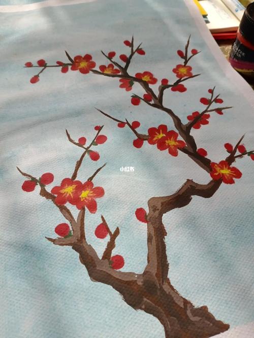 梅花_梅花_水粉画_冬天去哪玩_日立怎么样_自学_兴趣爱好_绘画