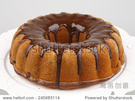 brown ring cake with chocolate frosting