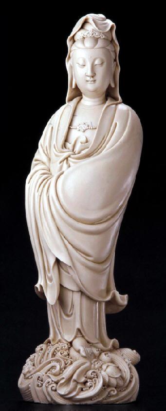 北京故宫藏品:明代德化窑白釉 观音菩萨立像
