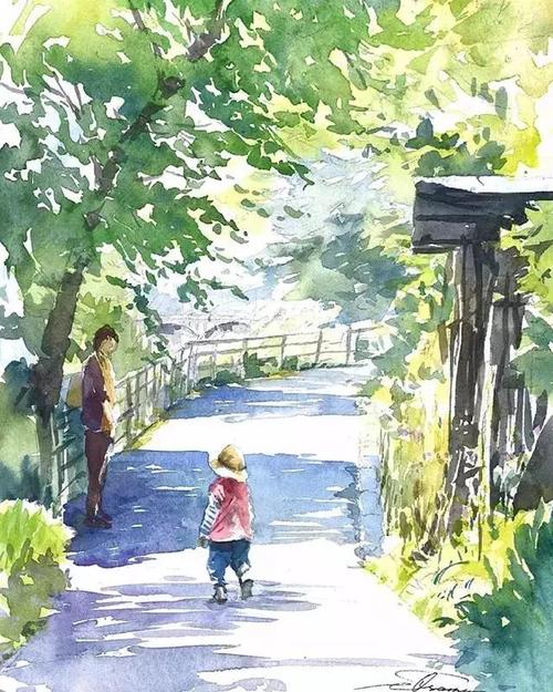 小清新的水彩风景画,真是美的不像话!