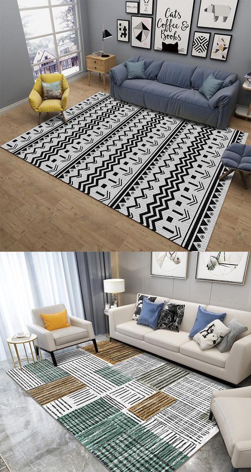 加厚地毯客厅大面积卧室全铺地毯ins北欧风房间床边飘窗装饰地垫