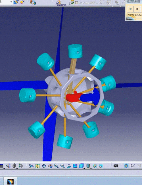 活塞5型9缸星型航空活塞发动机原理演示