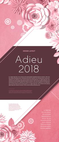 立体剪纸多瓣花朵粉色色系简约活动海报psd85