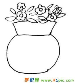 漂亮的花瓶的绘画教程