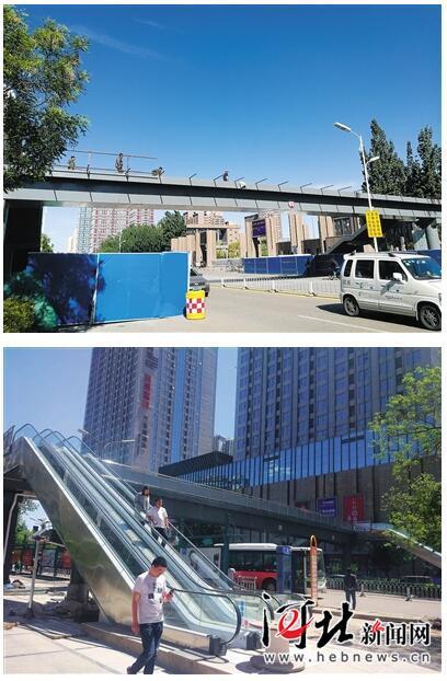 唐山万达,路北实小过街天桥投入使用