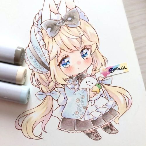 【马克笔插画】大大出新作啦!q版卡哇伊洛丽塔动漫少女