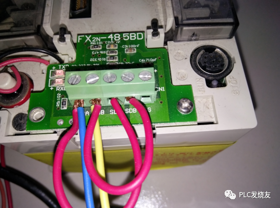 三菱fx2n485bd板接线:威纶通触摸屏程序:plc程序:触摸屏与三菱plc星