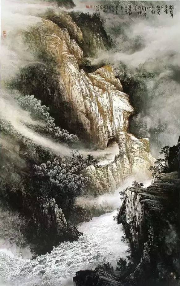 曾刚的彩墨山水画,太美!_国画教程大全_零二七艺考