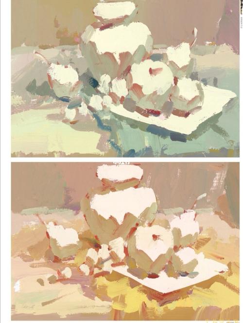 【色彩静物】色调,色稿练习临摹(二)～_临摹_色彩静物