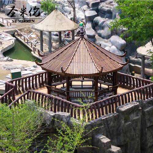 圣米伦 户外凉亭木屋防腐木组装实木凉亭公园庭院别墅亭子