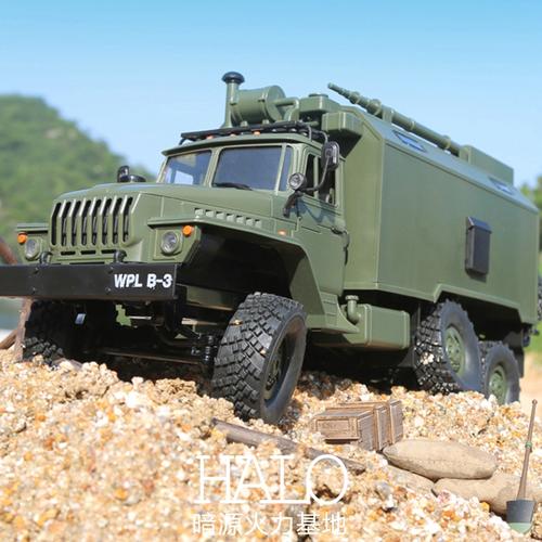 顽皮龙116乌拉尔六驱越野卡车rc遥控车兵人载具儿童军事玩具模型
