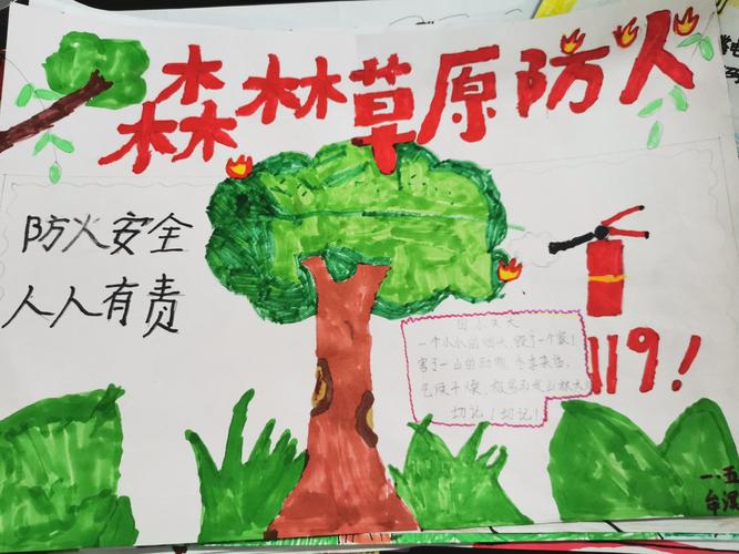 七一剑南路小学一年级五班《森林防火》手抄报作品集