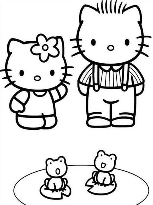 4岁儿童画画填色画故事大全 简单漂亮动漫卡通黑白线稿