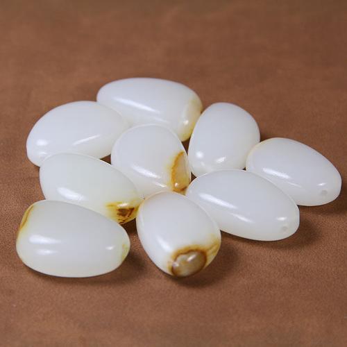 正品新疆和田玉羊脂白玉吊坠 和田玉籽料挂件原石籽料挂件 男女款