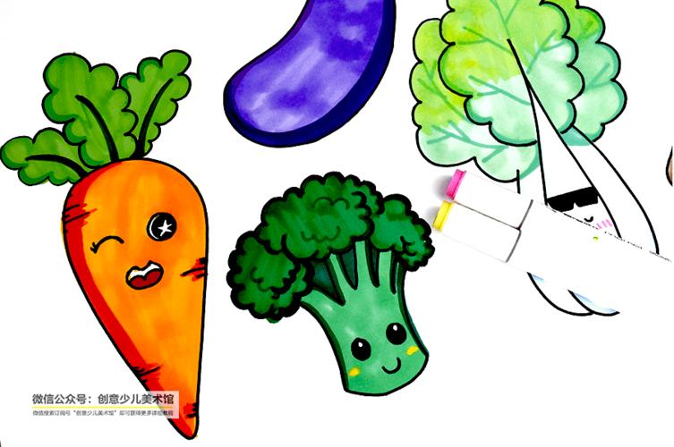 教程|趣味卡通画–将一篮子蔬菜加上表情,有萌又好玩!
