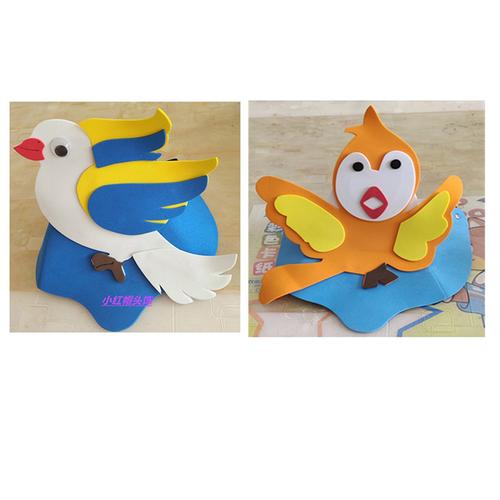 寒号鸟头套喜鹊头饰道具儿童表演黄鹂鸟幼儿园装扮小动物头套帽子