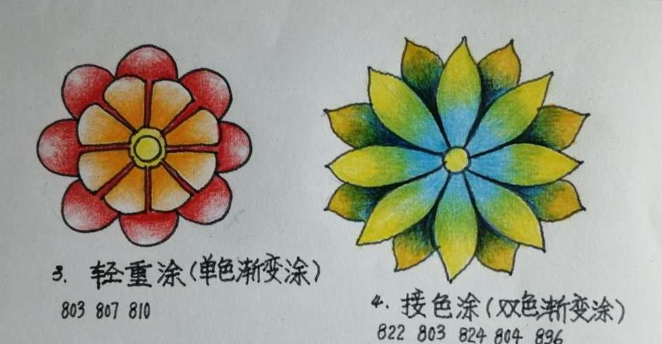 彩铅画三原色花,你会表现接色涂吗?效果就是漂亮