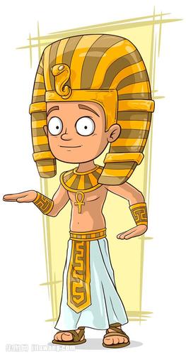 卡通埃及法老插画