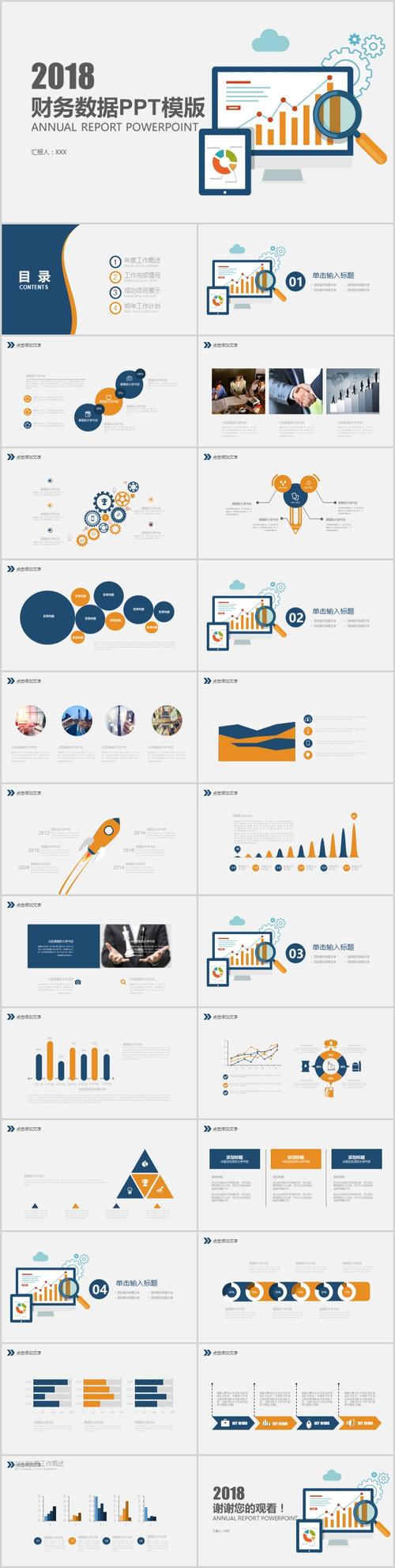 【数据分析ppt模板】财务数据分析报表报告ppt模版–