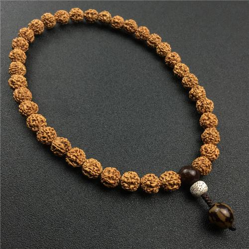 购客36颗天然小金刚菩提子手持念珠5瓣爆肉原籽便携佛珠60颗虎斑菩提